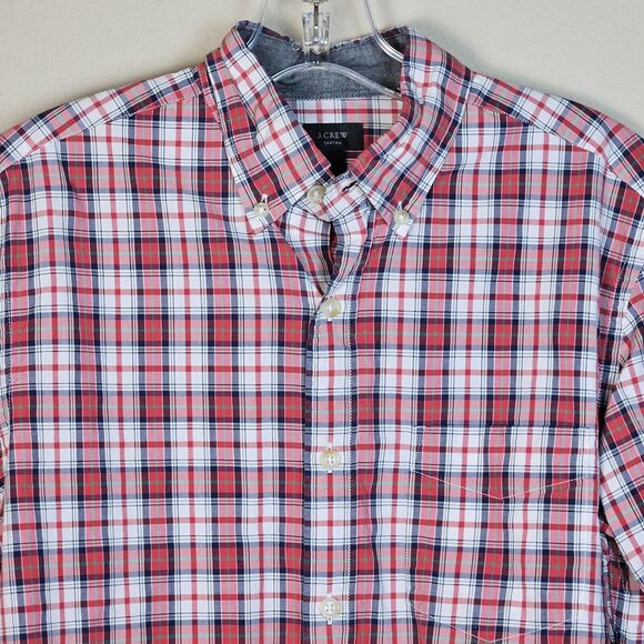 J.CREW Tartan Cotton Button Down Shirt Womens Size Small Plaid Red Long Sleeve - Picture 3 of 10